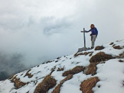 61 in vetta al Pizzo Badile con neve......